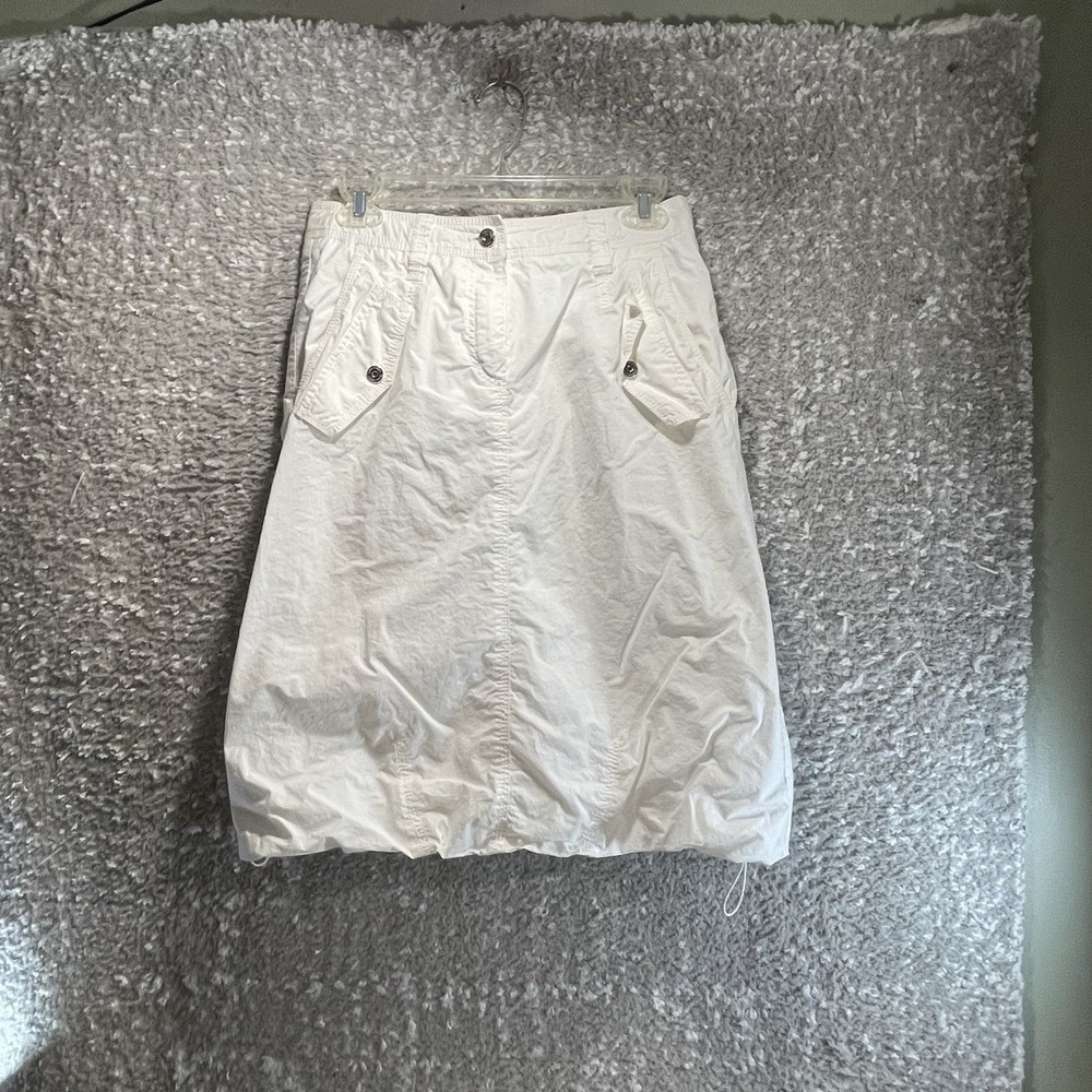 Luisa Cerano Women Cargo Skirt Sz 4 Ballon Ruched Hem Cotton Outdoor Vacation